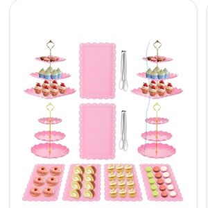 Pink 3-Tier Cupcake Stand Set